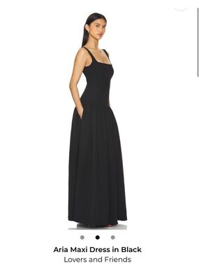 Lovers + Friends Black Maxi Dress with Wide Straps